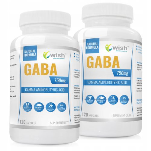 GABA Gamma-Aminobuttersäure 750mg von WISH Pharmaceutical - Vegane Hochdosis-Kapseln