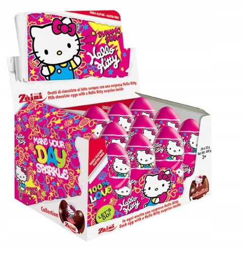 HELLO KITTY Schokoladenüberraschungseier, Karton mit 24 Stück