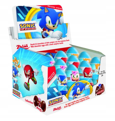24er Pack Sonic Überraschungseier mit Milchschokolade von Luigi Zaini