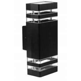    Schwarze Led-Lux-Gartenwandleuchte mit integrierter 9-W-LED-Quelle