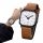  Quadratische Uhr mit klassischem Lederarmband