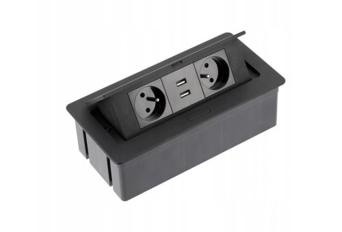 Steckdose, Tischgerät USB GTV schwarz