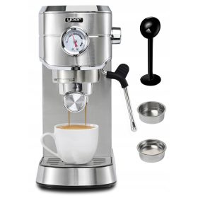  Yoer Lungo 1450 W Siebträger-Espressomaschine, Silber/Grau
