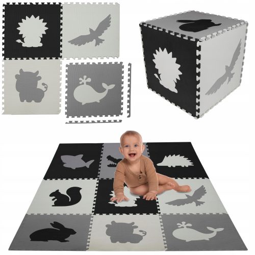  SCHAUMSTOFF-PUZZLEMATTE 9 STÜCK TIERE 60x60x1 CM