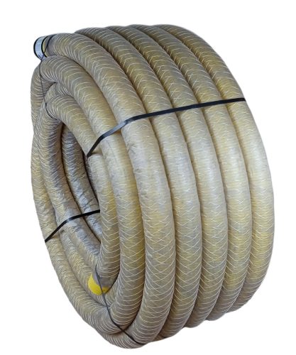Wellrohr aus PVC, Durchmesser 100, mit geobeschichtetem Material.