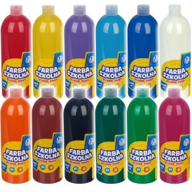  ASTRA Posterfarben 12 Farben x 1 Liter Tempera SET