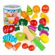  Kinderspiel Obst und Gemüse aus Holz zum Schneiden mit Klettverschluss