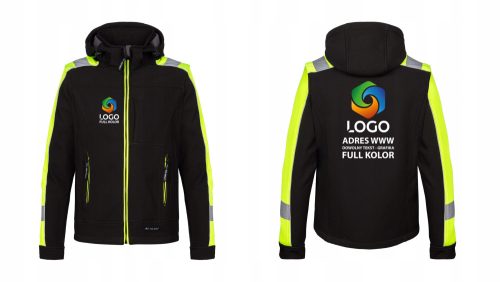 Arbeiter-Arbeitsschutz-Warnjacke mit Kapuze mit eigenem Logo-Aufdruck, Größe L