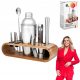Barkeeper-Set mit Bambus-Stahlständer, 12-teilig