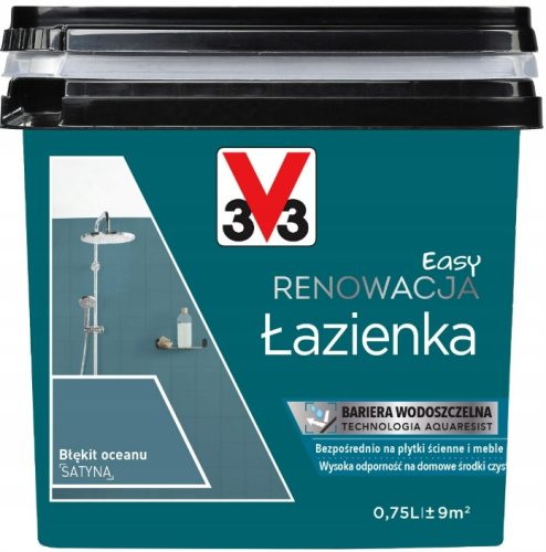  Acrylfarbe für Möbel, für Fliesen V33 0,75 l ozeanblau seidenmatt