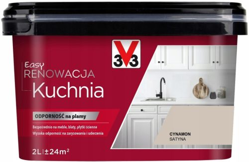  Acrylfarbe für Holz, Möbel, Fliesen V33 2 l Zimt seidenmatt