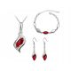  Silberschmuckset, rote Tränen, Geschenk