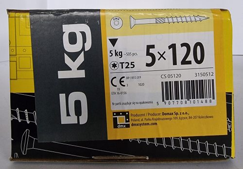 ZIMMERSCHRAUBEN FÜR HOLZ 5x120 KONISCH 5kg!!!