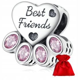    G376 Modularer Anhänger „Hundepfotenherz“ aus 925er Silber