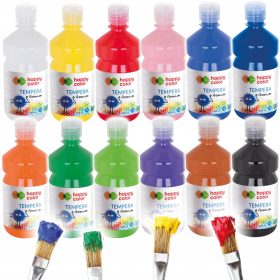 HAPPY COLOR Posterfarben 12 Farben x 0,5 l Tempera