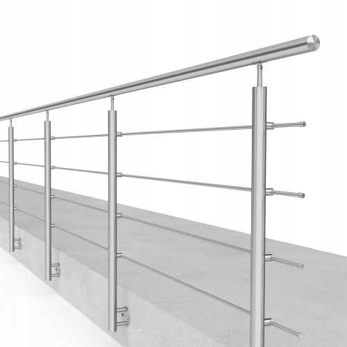 Edelstahlbalustrade, seitliche Montage, 2,5 m, 4 x Ø12