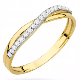  GEDREHTER GOLDRING 333 mit ZIRKONIA, Größe 11