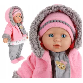    Die 41 cm große interaktive Babypuppe spricht und singt zwei Sprachen