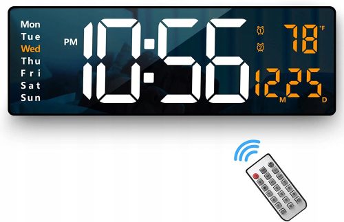Uhr für zu Hause Led Clock 6626 Wanduhr weiß, schwarz, Grüntöne, 38,7 cm