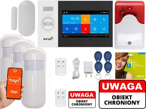 DRAHTLOSES LCD-GSM-ALARM-APP WIFI-SIRENE TUYA