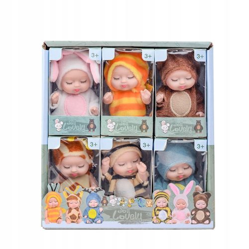  6 Minipuppen wiedergeborene Tierbabys 11 cm