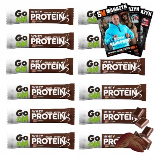 GO ON Proteinriegel für aktive Menschen – 12x50g mit Kakao, Inulin und Vitaminen
