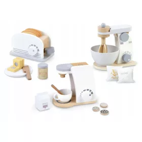    Eine Reihe von Haushaltsgeräten: Mixer, Toaster, Kaffeemaschine