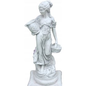  Gartenfigur aus Beton - Frau mit Blumentopfkörben
