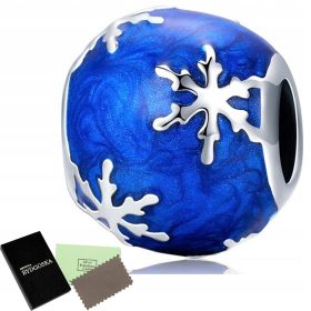  SILBER SCHNEEWEIßE CHARMS WEIHNACHTSGESCHENK 925