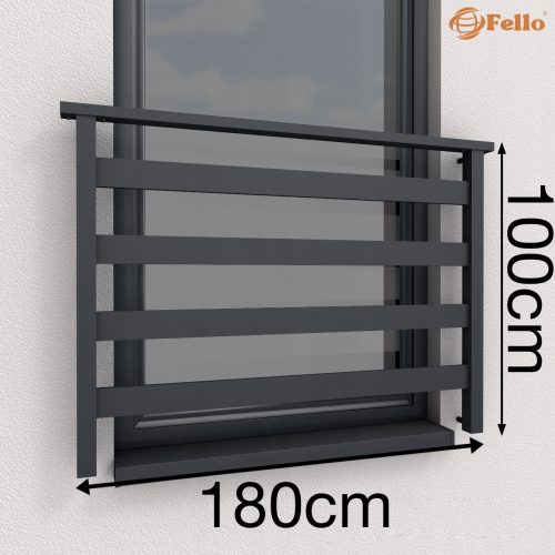 ALU BASIC Französische Fensterbalustrade 180cm 7016