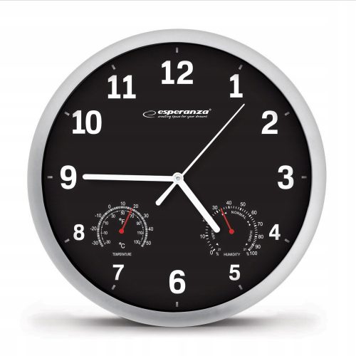 Uhr für zu Hause Esperanza Wanduhr schwarz 26cm