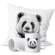  BECHER + PANDA-KISSEN-SET THEMA GESCHENKGRAFIK