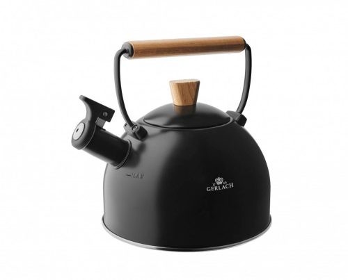 Wasserkocher und Teekannen Traditioneller Stahlkessel Gerlach 2,5 l, schwarz