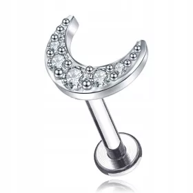  SILBER LABRET MOON ZIRKONIA TITAN G23 1,2/6