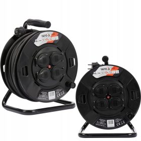  Yato-Rollenverlängerungskabel 40 m, 4 Stück, schwarz
