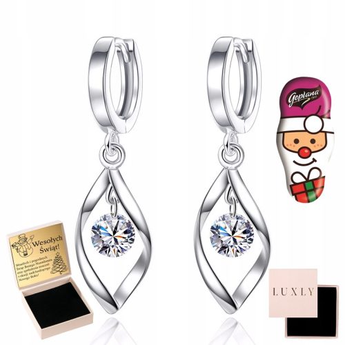  925 SILBER KRISTALL OHRRINGE, EIN GESCHENK FÜR EINE FRAU