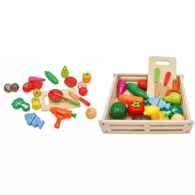    FRÜCHTE UND GEMÜSE AUS HOLZ ZUM SCHNEIDEN XXXL AUF EINEM MAGNETEN