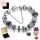  DAMEN-SILBERARMBAND MIT GRAVUR MODULAR FÜR CHARMS 925 SILBER HERZ
