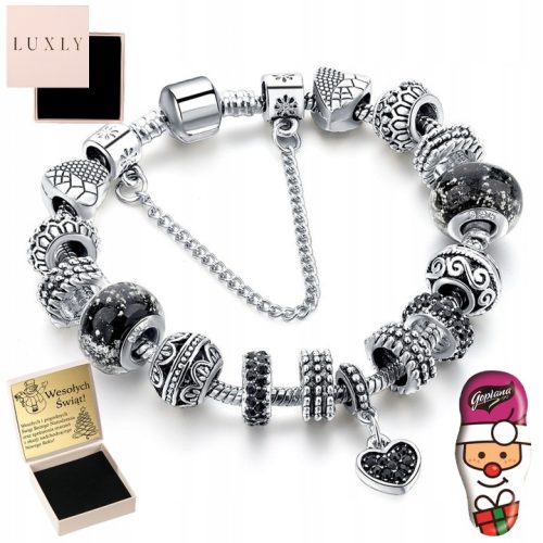 DAMEN-SILBERARMBAND MIT GRAVUR MODULAR FÜR CHARMS 925 SILBER HERZ