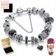  DAMEN-SILBERARMBAND MIT GRAVUR MODULAR FÜR CHARMS 925 SILBER HERZ