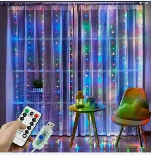  LED-Lichtvorhanglampen 300 3x3m Rainbow RGB