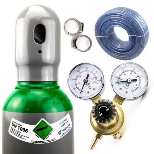 SET – ARGON-GASFLASCHE 8L VOLLSTÄNDIG + ZUBEHÖR