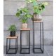 BLUMENSTÄNDER AUS HOLZ 3x Loft Blumenständer Metall Blumenständer SET