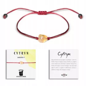  Armband an einer roten Schnur, Citrinstein