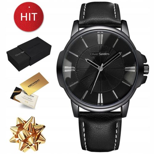  HERREN-LEDERUHR, SCHWARZ, LEDERARMBAND, GESCHENK FÜR DEN VATI DES FREUNDES