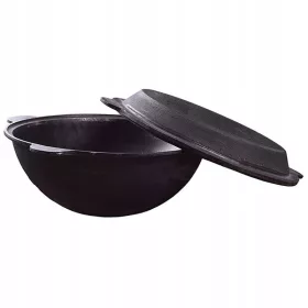  Kazan Uzbekischer 8L Gusseisenkessel mit Deckel-Bratpfanne