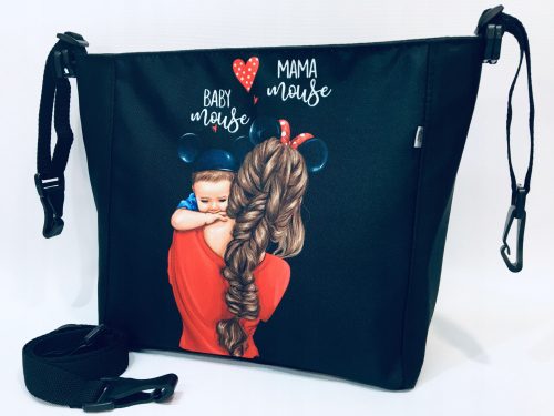  ORGANISATOR-TASCHE FÜR DEN KINDERWAGEN, MUTTER, MAUS, BRUNETTE UND SOHN