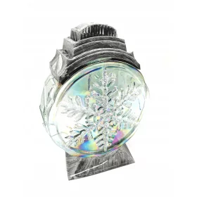  GROSSE KÜNSTLERISCHE WEIHNACHTSKERZE SCHNEEFLOCKE SILBER