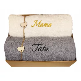    Geschenkset Mama Papa Handtuch Weihnachtsstickerei für Weihnachten