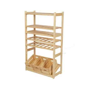    Lagerregal aus Holz Wamar-Sosenka 124,2 x 70 x 33 cm, max. 50 kg pro Regal